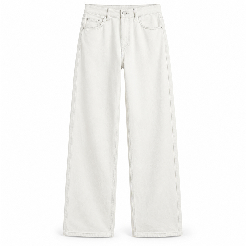 White wide-leg jeans